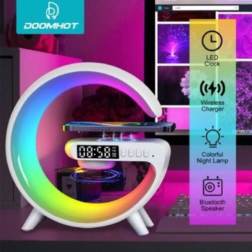 G63 Smart Light Clock – Wireless Bluetooth Speaker with RGB Light & Wireless Charger